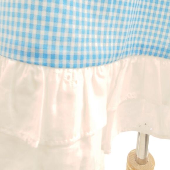NWT Aqua blue gingham sundress w/ eyelet flounce & embroidered flowers 18m - Picture 3 of 9